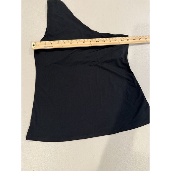 Loft One Shoulder Top Womens Small Black Stretch Shelf Bra Going Out Workwear - Picture 5 of 5